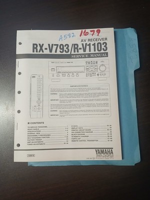 Yamaha RX-V793/RV1103  Service Manual Original Repair Book AV Receiver