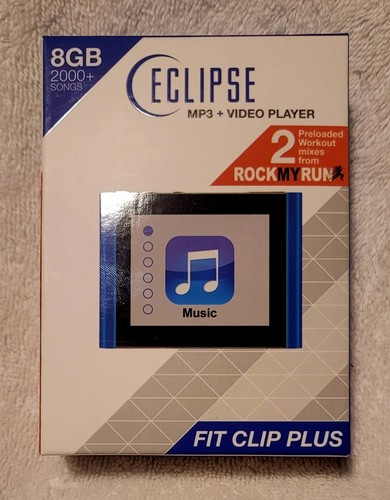 Eclipse Fit Clip Plus 8GB MP3/Video Player/Pedometer/Radio/microSD Card Slot NEW