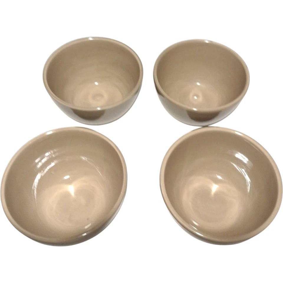 Pottery Barn Sausalito Tan Beige 6" Cereal Bowls Set Of 4 Neutral Cream Oatmeal - Image 4 of 4