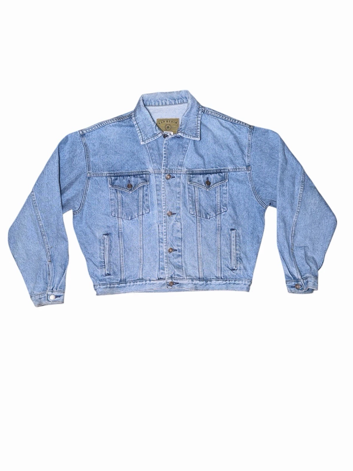 GAP DENIM VINTAGE 90s Light Wash Trucker Denim Jacket Sz Large
