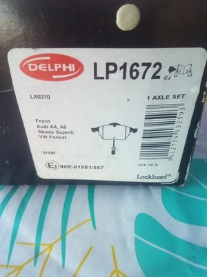 1x Kit de plaquettes de frein, frein à disque DELPHI LP1672 convient pour VW - Photo 1/3
