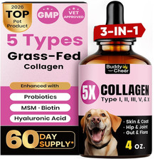 Premium Collagen for Dogs  Cats   5 Types of Grass-Fed Collagen I, II, III, V