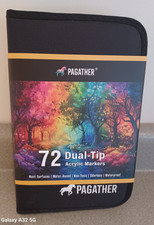 72 Colors Acrylic Paint Markers, Dual Tip w/ Fine Tip  Brush Tip Pens with Case