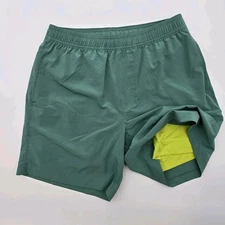 Chubbies Shorts Mens Small 7 Inch Green Boxer Lined Athlounger Citrus Strikes