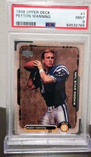 1998 Upper Deck Peyton Manning Rookie Card #1 PSA 9 HOF RC Star Rookie. rookie card picture