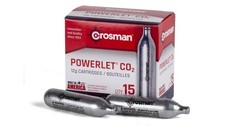 Crosman Powerlet CO2 Cartridges Snug Fit And Solid Seal 15 Count 12 Gram - C2315
