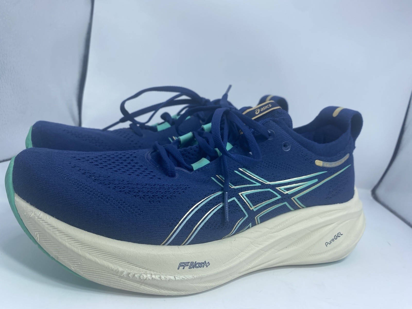 ASICS Gel-Nimbus 26 Running Shoe Blue Expanse/Aurora Green 1012B601 Women’s 9.5 thumbnail 5