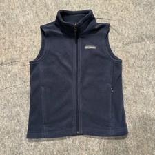 Columbia Kids Navy Blue Fleece Full Zip Vest Size S 8 Outdoor Layering Boys Girl