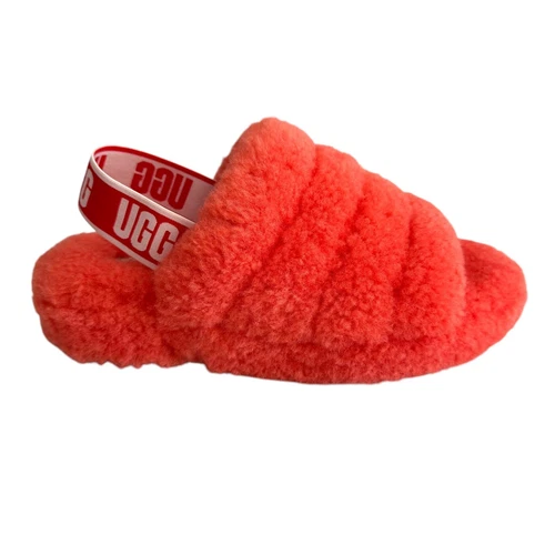 Sandali al neon UGG Fluff Yeah taglia 7 slide shearling tempo libero cabina accoglienti