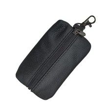 Leather Car Key Case Holder, Auto Smart Key Fob Protector Pouch with Black