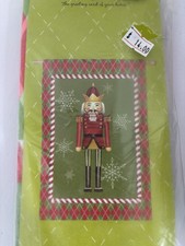 Christmas Flag Regal Nutcracker Handcrafted Evergreen Satin 29 x 43 inches NEW