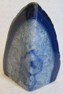 Blue Agate Quartz Geode Section Solid - Polished on 2 Sides - 2 LB. 3.6 OZ.