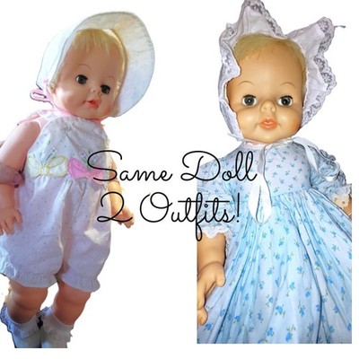 20'' 1965 Vintage ''Baby Boo'' Baby Doll By Deluxe Reading w/a Book & 2 Outfits