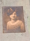 Antique 1920's Sepia Young Lady Photo Portrait 3 3/4