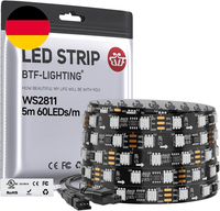 Btf-Lighting WS2811 RGB Adressierbare Traum Farbe Led-Streifen 5M 60Leds/M 20Pix