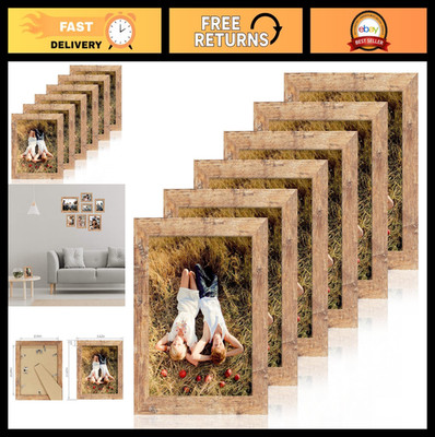 iRahmen 8x10 Rustic Brown Wood Picture Frames Set of 6 Real Glass
