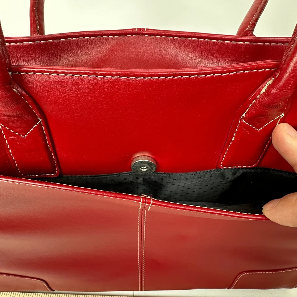 Targus Rojo Imitación Cuero Laptop Bolso de Mano Maletín Bolso de Hombro Artículo Usado Foto 4 de 4