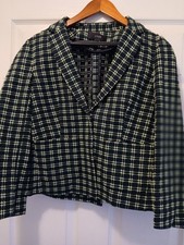 J Crew Green Plaid Cotton Blazer Lined Women s Size 6