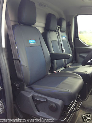 Ford Transit Custom Tailored Leather Look Breathable Seat Covers Custom Logos