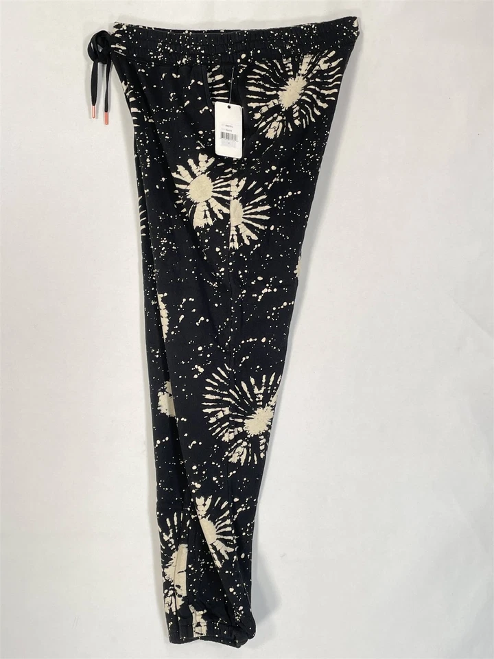 PJ Salvage Lounge Joggers Womens Small Stretch Elastic Waist Black Abstract - Image 3 of 4