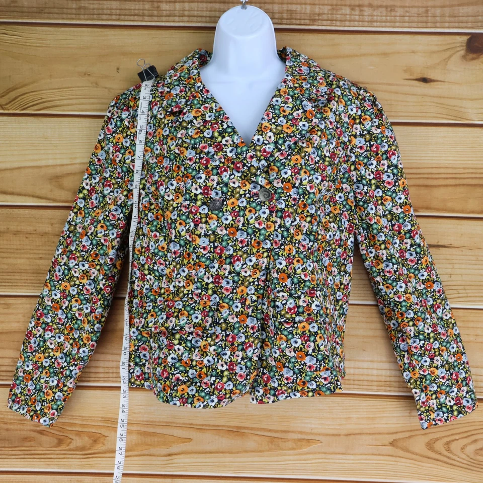 Chaqueta Blazer Christopher & Banks Mujer Talla L Coloridas Flores Bolsillos Negocios Foto 3 de 4