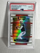 2022 Select Premier RC  DP Desmond Ridder WHITE Prizm /35 Rookie PSA 10 GEM