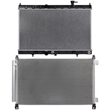 For 2014-2019 Nissan Rogue Aluminum Radiator & AC Condenser Cooling Kit