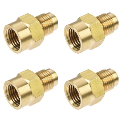 4pcs Brass Pipe fitting 5/16 SAE Flare Male to 1/4NPT Female Thread