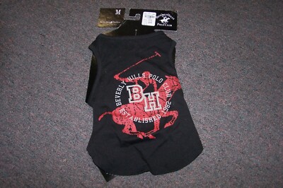 Dog Tank Shirt Beverly Hills Polo Club Medium Black Dog Puppy Shirt Says  BH1982