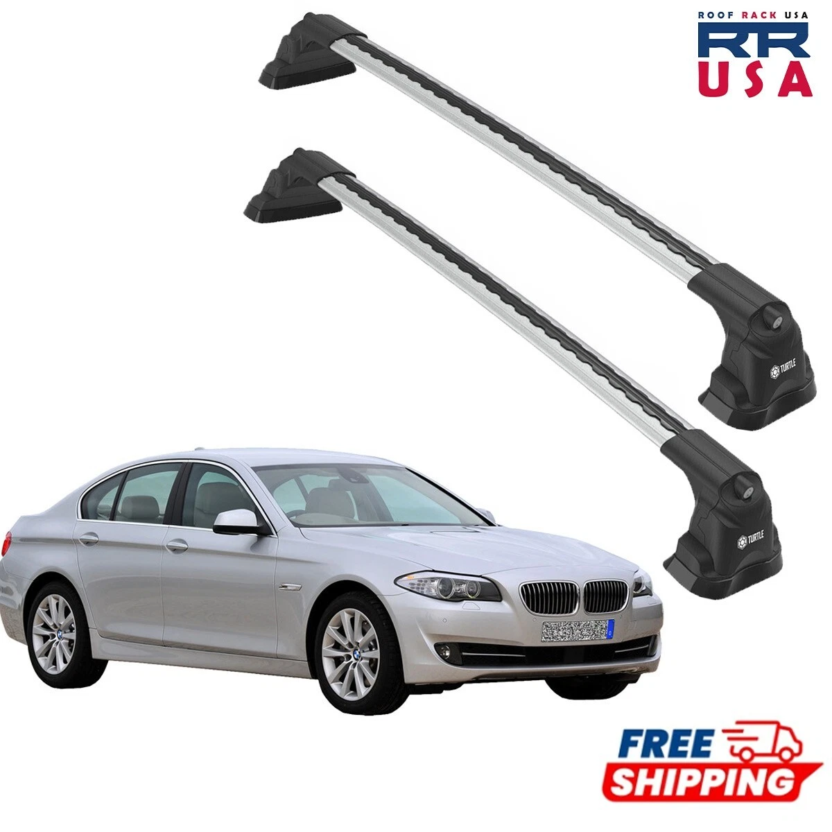 Roof Rack Cross Bars for BMW 5 Series F10 Sedan 2010 2017 Grey set