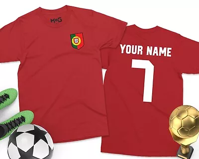Portugal individuelles Fußball T-Shirt personalisiert Fußballer Geschenk Ronaldo Erwachsene Kinder