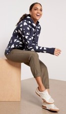 Sweaty Betty Revive Cropped Hoody Size 8 Navy White NEW 3