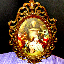 Original hand painted & framed portrait from Italy