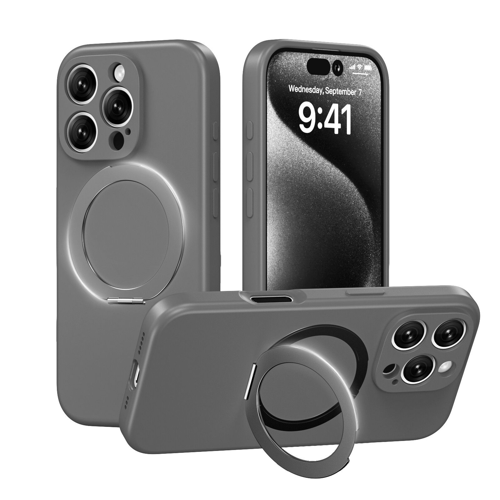 For iPhone 16 Pro Max 15 14 13 Shockproof TPU Case Magnetic Stand Mag Safe Cover