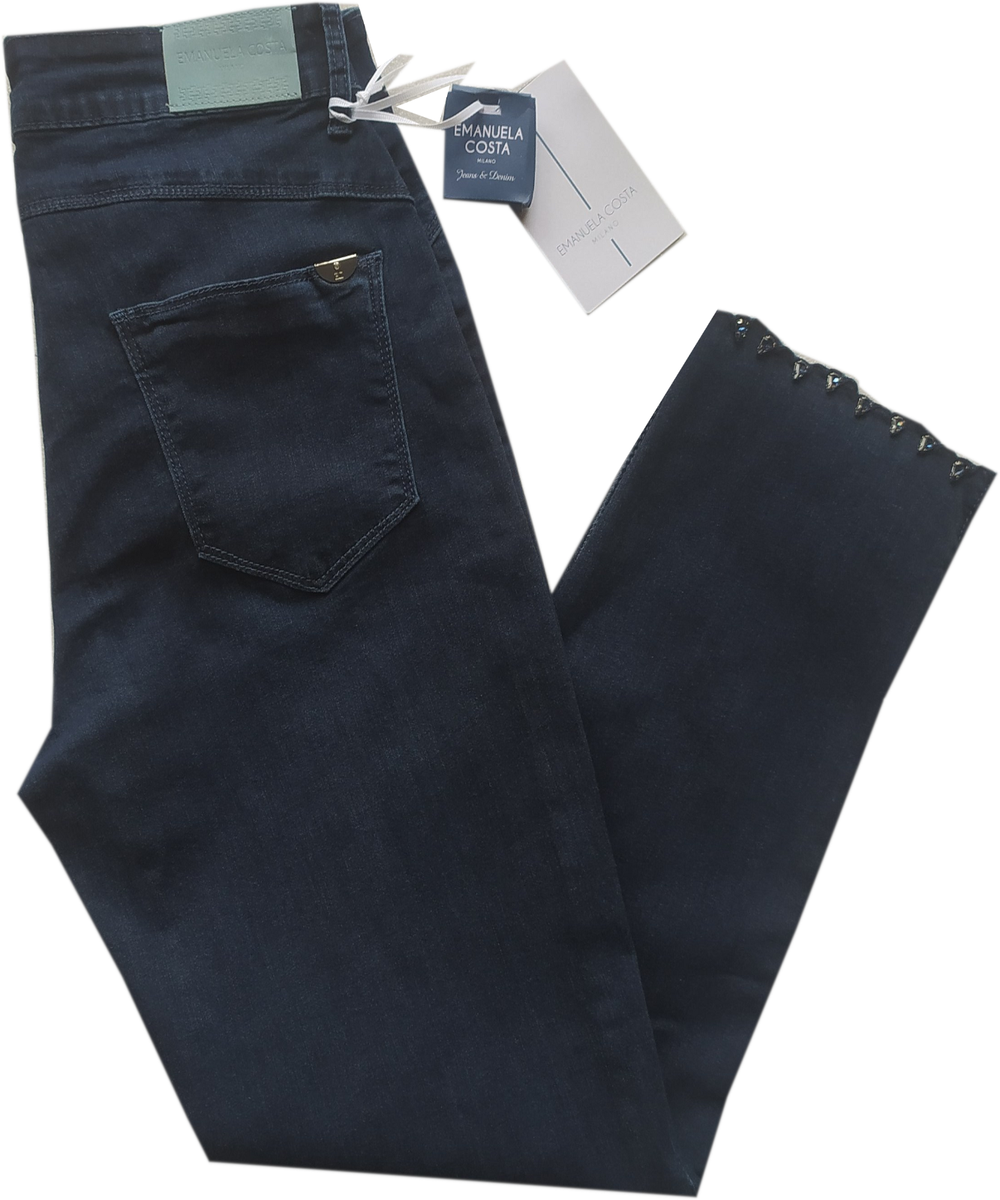 Pantalone Jeans Donna EMANUELA COSTA denim scuro stretch morbido