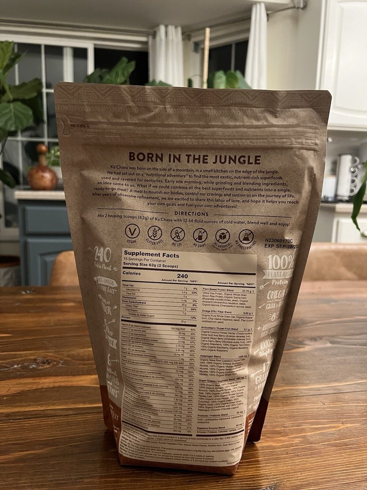 Ka'Chava Superfood Chocolate Plant Based Blend Protein Meal Drink