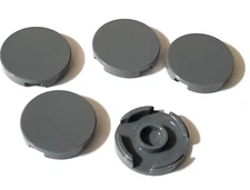 LEGO NEW 5x Dark Bluish Gray Tile 2 x 2 Round with Bottom Stud Holder (14769)