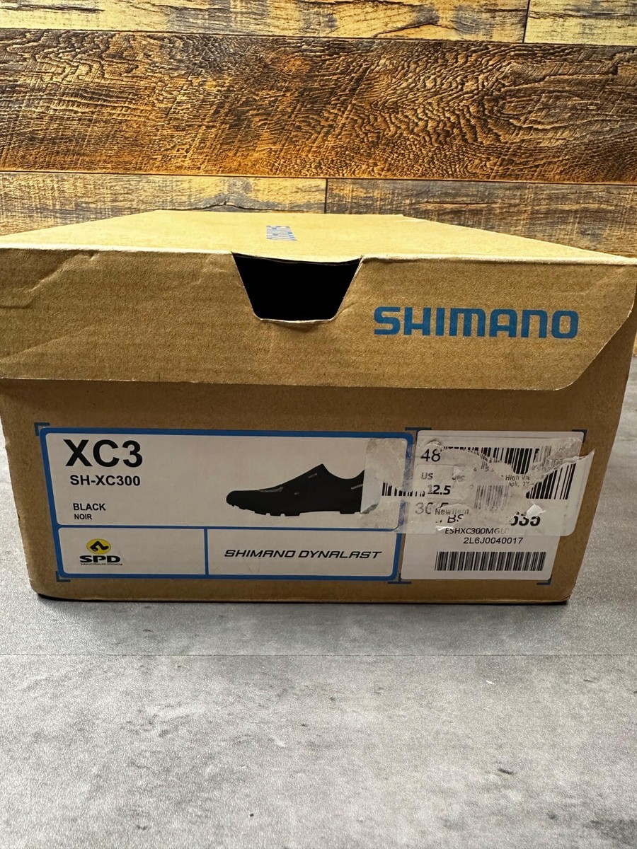 Chaussures De Vélo Shimano SH-XC300 Dynalast BOA – Taille US 12 / EU 48 – Noir Cuir Synthétique – Neuf