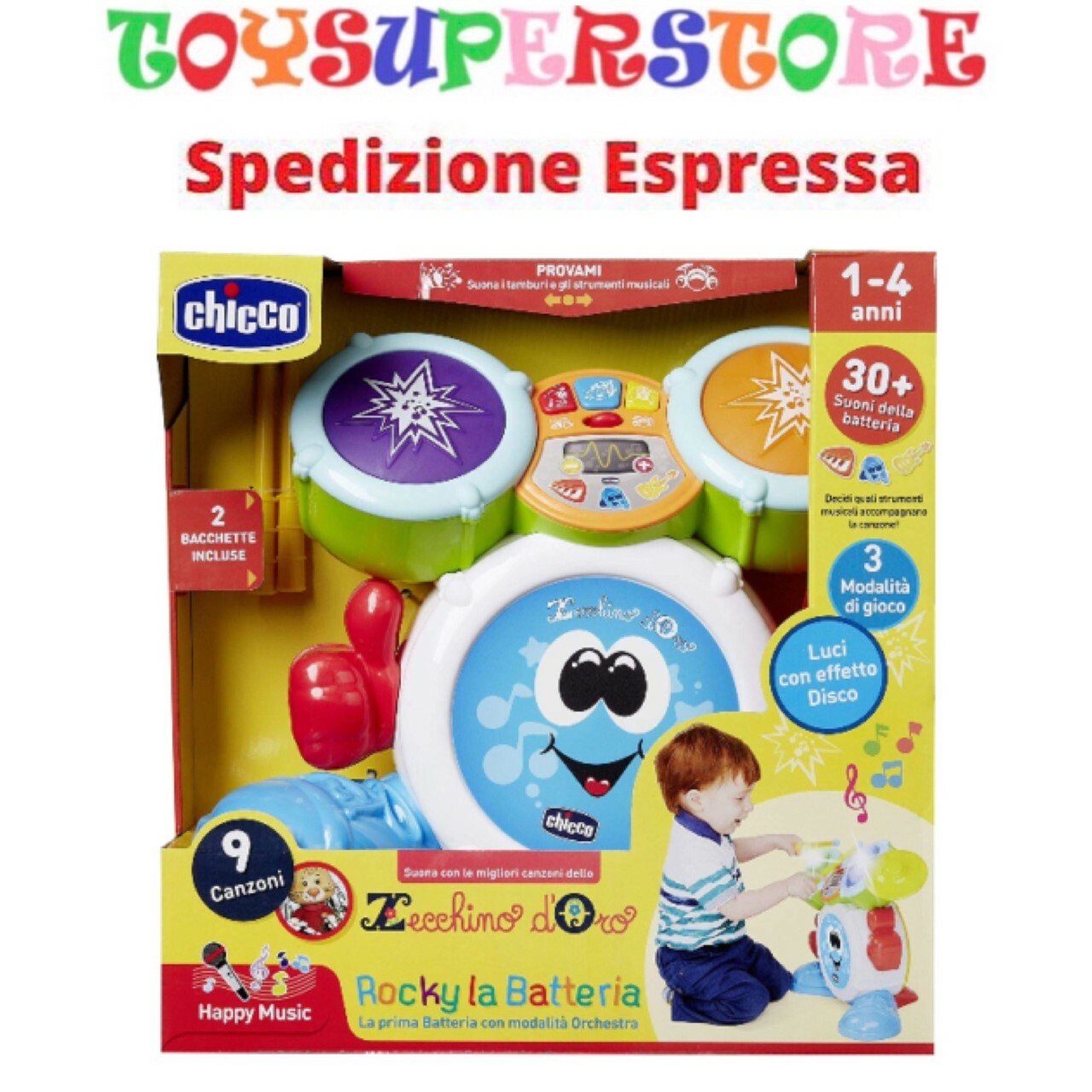 Gioco rocky la batteria Chicco strumenti musicali per bambini