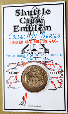 USA Space Shuttle Crew Emblem NASA Kennedy Space Centre Florida Medal Coin Pack