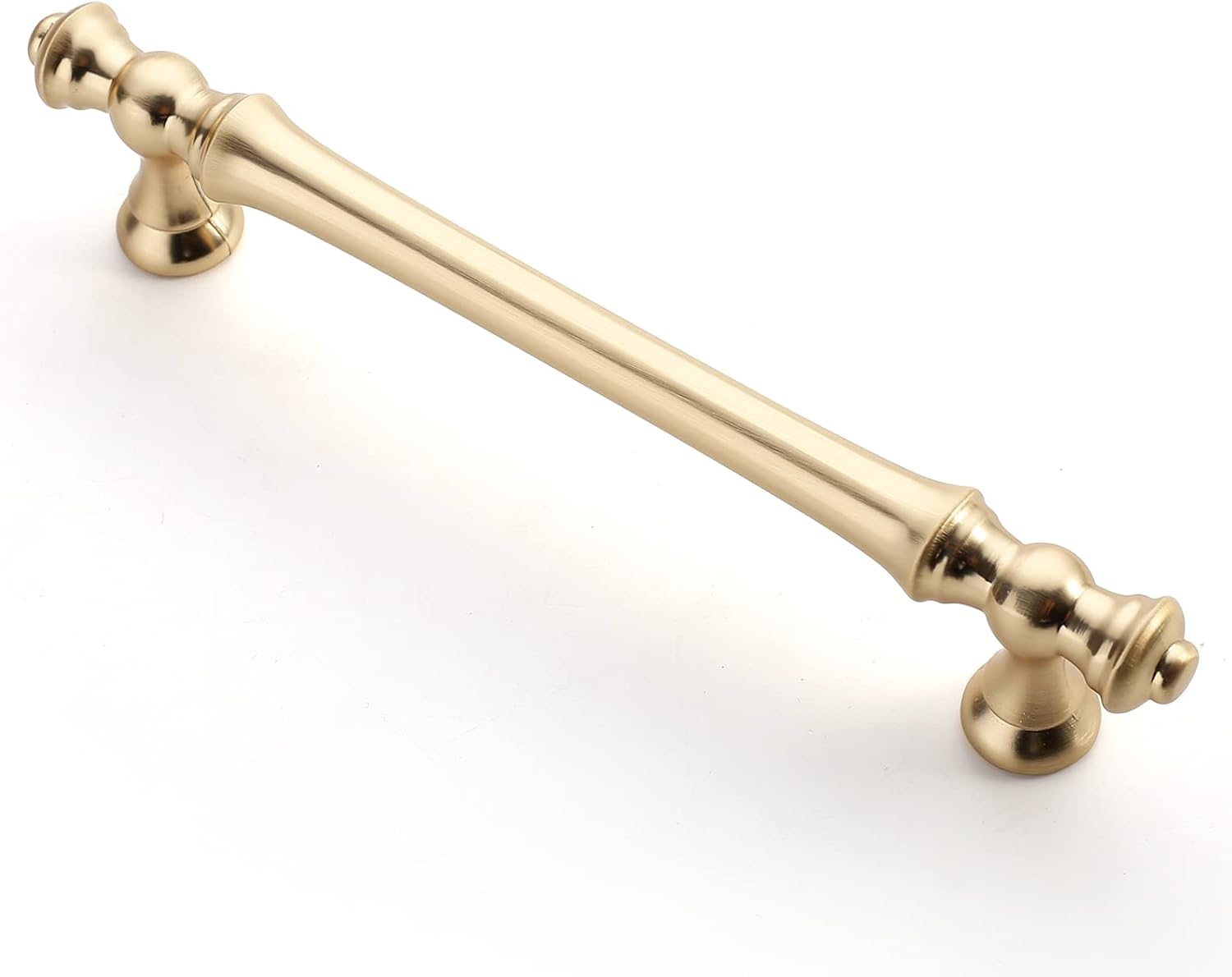 6 Pack 5 Inch(128Mm) Brushed Brass Kitchen Cabinet Handles, Gold Cabinet Pulls K