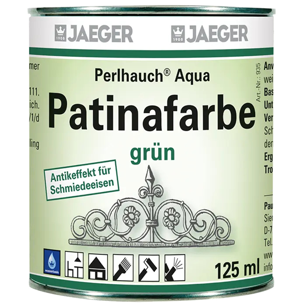 (176,00€/L) Jaeger Patinafarbe 935 Perlhauch Aqua PATINA Jaeger 125 ml GRÜN