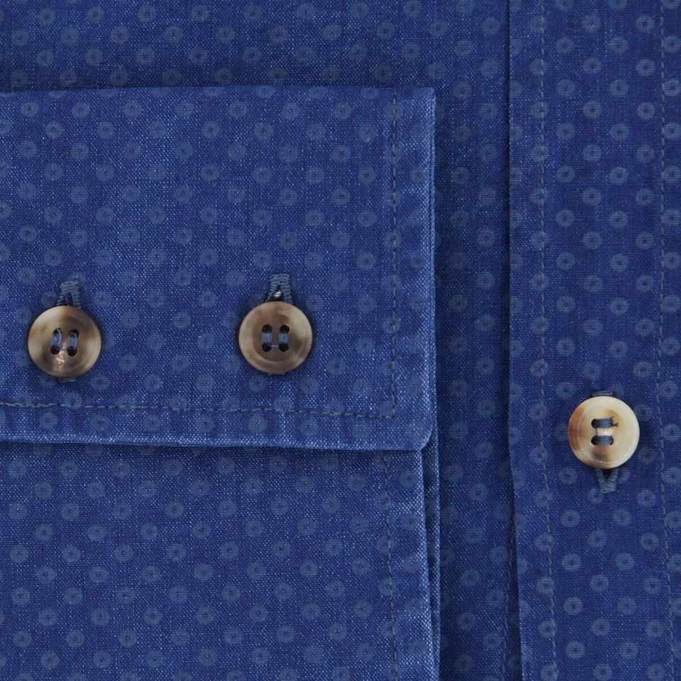 Camisa Brunello Cucinelli Azul Lunares - Delgada - m/M - (MG451718C49) Foto 3 de 4