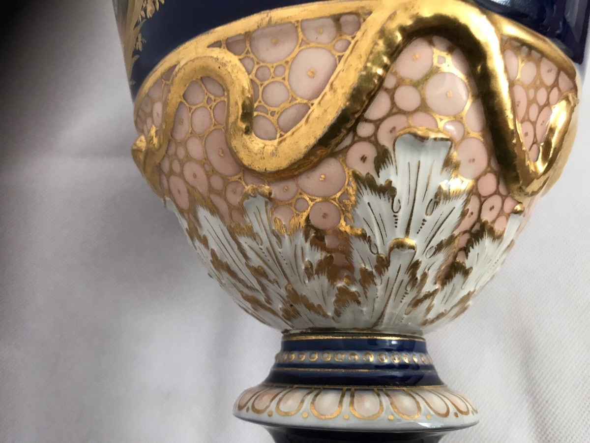 Paire De Vases Anciens KPM Berlin – Porcelaine Peinte à La Main, Scène D'Anges, Époque 1800