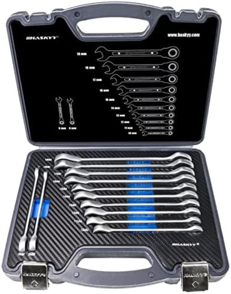 Set Chiavi a Cricchetto Reversibili 8-19mm | Acciaio Professionale CrV