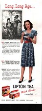 1947 Lipton Tea Teresa Wright Actress Color Vintage Print Ad 949
