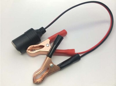 10A 12V Car Battery Terminal Clip-On Convert to Cigarette Lighter Socket  Clamp