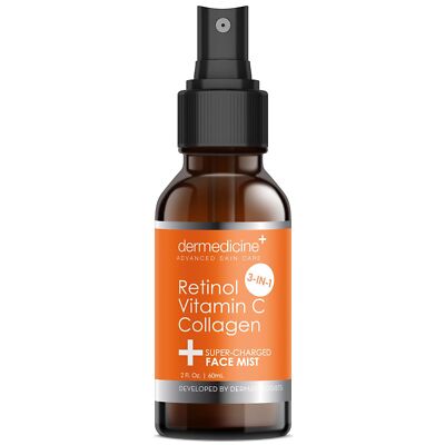 3 in 1 Super-Charged Anti-Aging Face Mist w/Retinol, Vitamin C + Collagen | H...