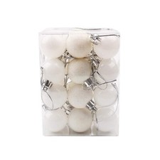 24PCS Mini White Ornaments Christmas Balls Shatterproof Christmas Tree Ball D...