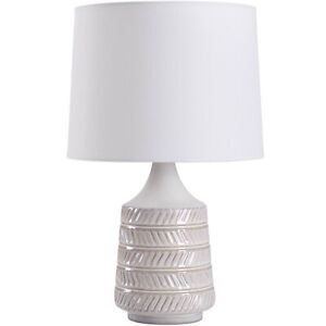 Ceramic Table Lamp With Shade 17 Height, Beige Table Lamp Textured